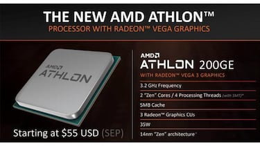 AMD presenta Athlon 200GE con gráficos Radeon Vega 3