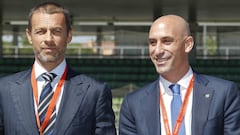 Rubiales, con Ceferin, presidente de la UEFA.