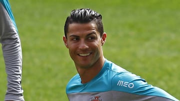 Cristiano Ronaldo en un entrenamiento con Portugal.