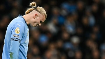 Erling Haaland, jugador del Manchester City, durante el partido ante el Tottenham.