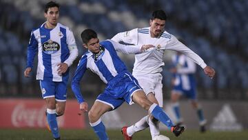 Partido entre el Castilla y el Deportivo Fabril, filiales del Real Madrid y Deportivo.