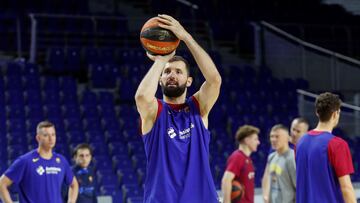 MADRID, 20/06/2023.- El jugador Nikola Mirotic durante el entrenamiento del Barcelona Basquet en el Wizink Center en Madrid, este martes, previo al partido de la final de la Liga Endesa (ACB) que se celebra esta tarde contra el Real Madrid. EFE/ J.P. Gandul