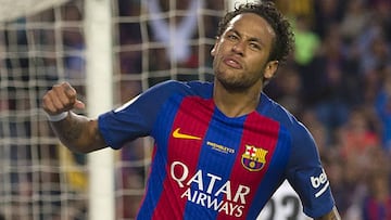 Neymar celebra un gol con el FC Barcelona.