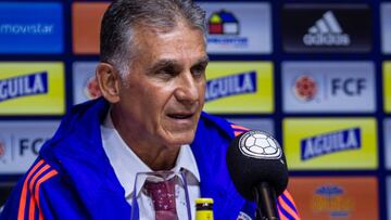 Queiroz en rueda de prensa en su presentación