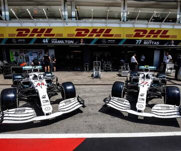 El Mercedes W10 de Hamilton y Bottas cambia de colores en el GP de Alemania.