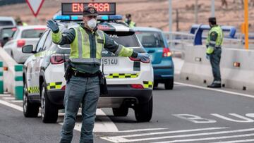 Control policial en carretera.