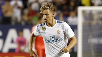 Marcos Llorente, con la camiseta del Real Madrid, interesa al Atl&eacute;tico.