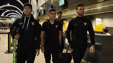 Alejandro Pozo, en el centro, durante el viaje a Luxemburgo.