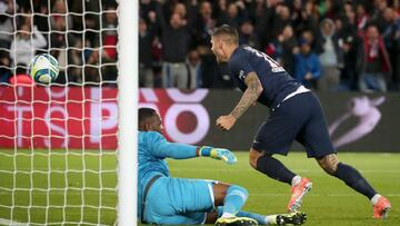 El delantero argentino anot&oacute; de cabeza el segundo tanto en el cl&aacute;sico de Francia. Mauro abri&oacute; el marcador a los 10 minutos de tiempo corrido.