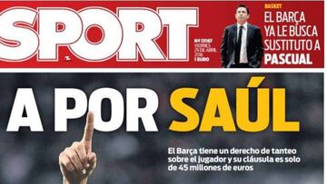 Portada del Diario Sport del 29 de abril de 2016.