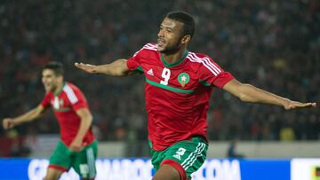 El jugador de la selecci&oacute;n de Marruecos, Ayoub El Kaabi, durante un encuentro.