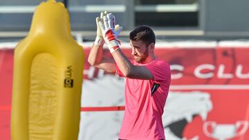 Unai Simón esta semana en Lezama.
