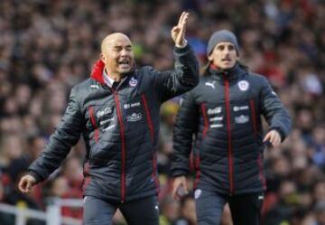 Jorge Sampaoli en el duelo ante Brasil.