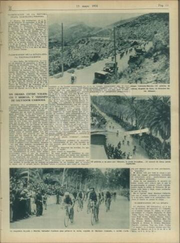 Recorrido por las mejores im¨¢genes de la I Vuelta a Espa?a a trav¨¦s de la edici¨®n de AS Semanal de 1935.