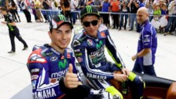 Desde que Valentino Rossi volviera a Yamaha la temporada pasada, mantiene una relación cordial y de respeto con Jorge Lorenzo.