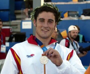 David Cal con la medalla de plata de los JJOO de Atenas 2004.