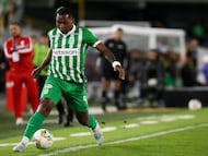 Alfredo Morelos durante un partido con Atlético Nacional.