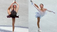 Las patinadoras Mariah Bell y Lim Eun Soo compiten durante los Mundiales de Patinaje Art&iacute;stico.