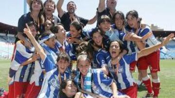 Las chicas del Espanyol, campeonas de la Copa de la Reina 2009.