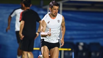 Bojan Krkic, durante una sesión de entrenamiento previa a su debut en la Champions de Asia con Vissel Kobe.