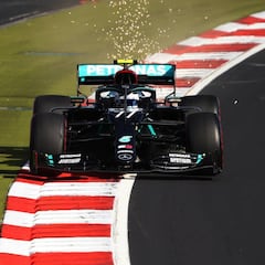 Bottas calienta a Hamilton
