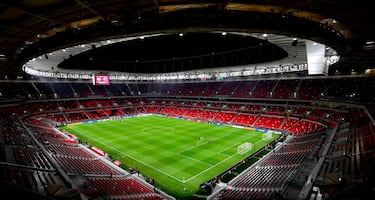 A picture taken 14 June 2022 of the Ahmad Bin Ali Stadium in Al Rayyan, Qatar. The 40,000- seater venue will host 6 group stage matches and one round of 16 game. The FIFA World Cup 2022 will kick-off on 20 November 2022.