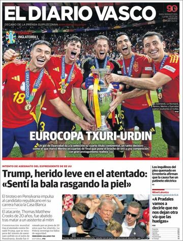 Invencibles, Reyes de Europa... Las portadas del triunfo de España en la Euro