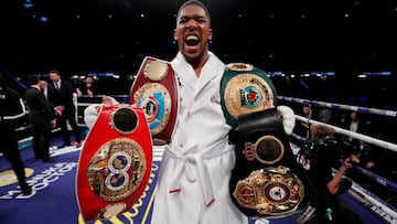 Resumen y resultado del Joshua vs Parker por los t&iacute;tulos WBA, IBF y WBO del peso pesado.