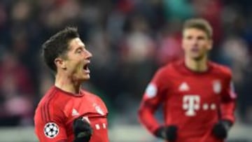 Lewandowski, celebrando un gol.