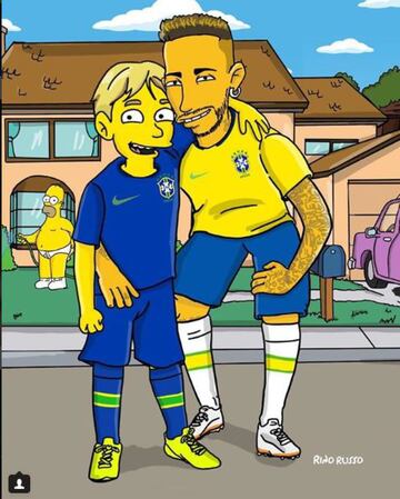 Así se ven los cracks del fútbol en los Simpsons