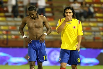Los dos delanteros disputaron 554 minutos en 16 partidos con la Selección Colombia. En la Sub 20 también compartieron y fueron campeones del Sudamericano 2005. 