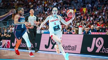 Iyana Martín, la MVP del Mundial Sub-19, en la final frente a Estados Unidos, donde España se quedó muy cerca del oro.