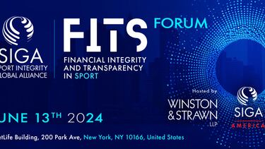 Cartel anunciador del fórum auspiciado por Sport Integrity Global Alliance (SIGA) el pasado Junio en Nueva York.