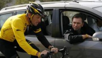 Johan Bruyneel, en una carrera junto a Lance Armstrong. 