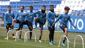 21/04/2022 DEPORTIVO DE LA CORUÃ?A. ENTRENAMIENTO RIAZOR. villares, juerguen, camargo, hector, soriano doncel,