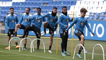 21/04/2022 DEPORTIVO DE LA CORU&Atilde;A. ENTRENAMIENTO RIAZOR.   villares, juerguen, camargo, hector, soriano doncel,