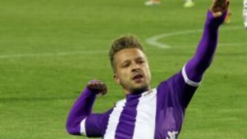GOLEADOR. Ebert celebra uno de sus goles logrados en Zorrilla.