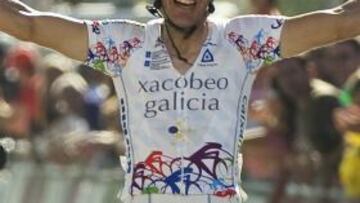 <b>VICTORIA.</b> El español del equipo Xacobeo se impuso cómodamente en la decimoquinta etapa de la Vuelta a España.