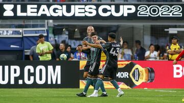 during the game Los Angeles Galaxy (USA) vs Guadalajara (MEX), Leagues Cup Showcase 2022 friendly, at SoFi Stadium, on August 03, 2022.
<br><br>
durante el partido Los Angeles Galaxy (USA) vs Guadalajara (MEX), amistoso del Leagues Cup Showcase 2022, en el SoFi Stadium, el 3 de agosto de 2022.