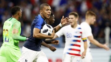 Mbapp&eacute;, autor del empate de Francia frente a Estados Unidos.