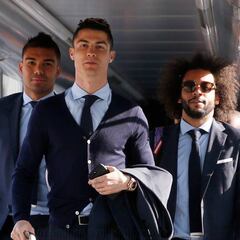 Cristiano y Zidane, aclamados en la llegada del Madrid a Turín