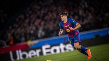 Gerard Martín en el partido contra el Athletic.
