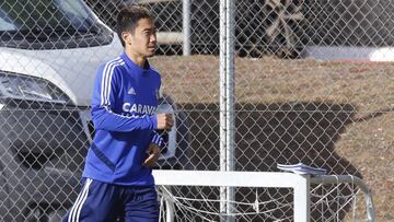 Kagawa, en el entrenamiento de esta ma&ntilde;ana.