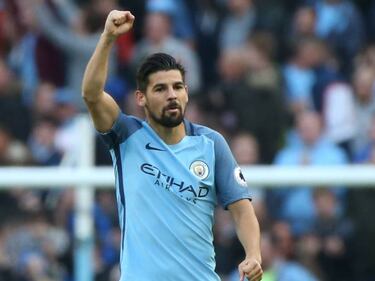 Nolito durante un partido con el Manchester City.