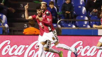 Manu Garc&iacute;a celebra el gol marcado en el Deportivo vs Alav&eacute;s