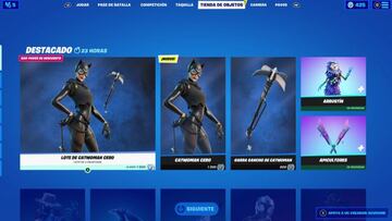 Tanto el skin Catwoman Cero como sus accesorios aparecen en la secci&oacute;n &quot;Destacado&quot; de la tienda