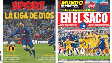 Portadas de los diarios Sport y Mundo Deportivo del d&iacute;a 5 de marzo de 2018.