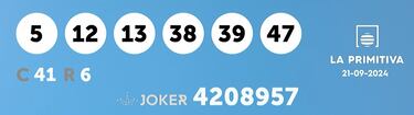 La Primitiva: comprobar los resultados del sorteo de hoy, sábado 21 de septiembre