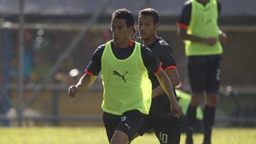 Diego Arias durante un entrenamiento con el Medellín.
