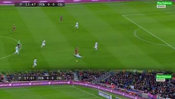 Leo Messi adelantó 8 metros el balón en la falta del 1-0
